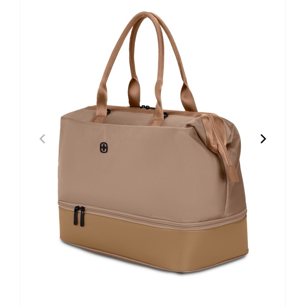 SwissGear Weekender  Travel Tote Bag with Shoe Compartment Tan - Carmel NEW